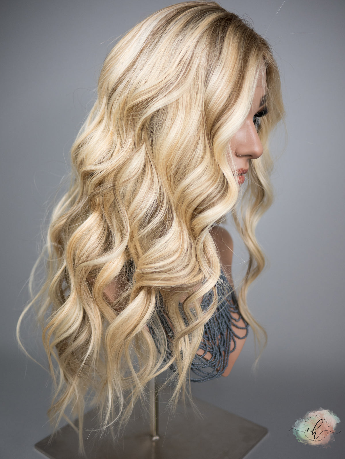 “VICTORIA&quot; Premium Wig: Silk Top Lace Front, Sz. L, 26&quot;