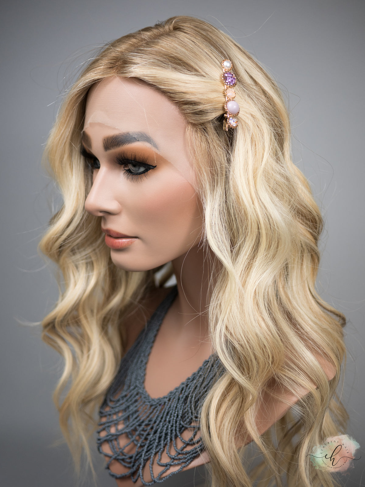 “VICTORIA&quot; Premium Wig: Silk Top Lace Front, Sz. L, 26&quot;