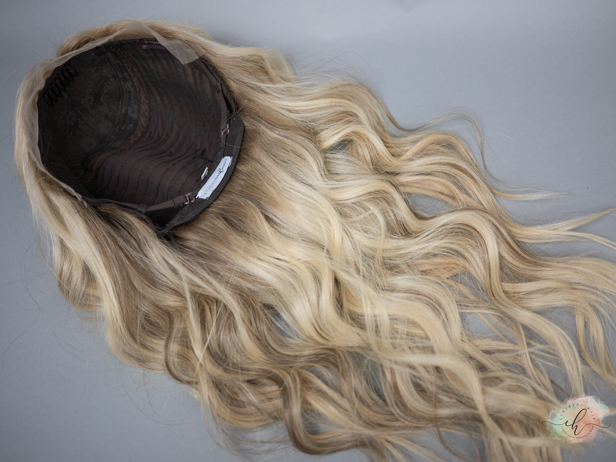“VICTORIA&quot; Premium Wig: Silk Top Lace Front, Sz. L, 26&quot;