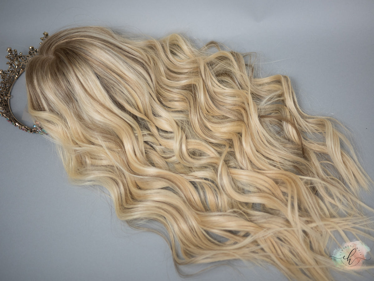 “VICTORIA&quot; Premium Wig: Silk Top Lace Front, Sz. L, 26&quot;