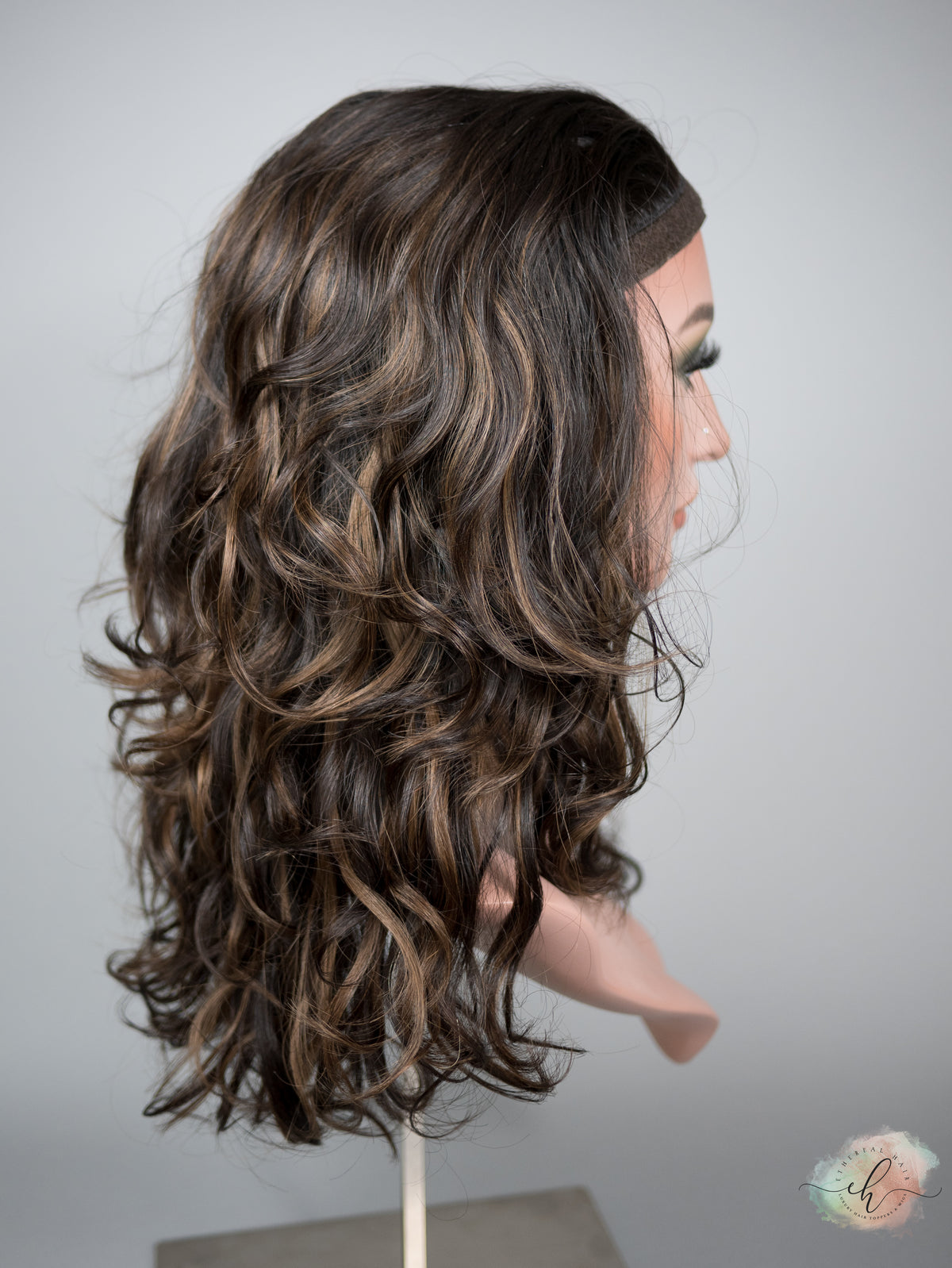 FALL SALE “LARK BALAYAGE" Premium Pony Wig: Sz. L, 21", Curly