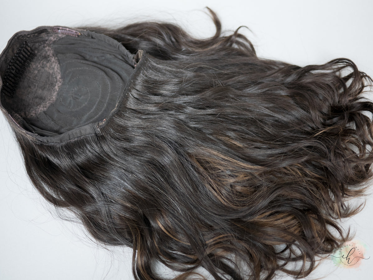 FALL SALE “LARK BALAYAGE" Premium Pony Wig: Sz. L, 21", Curly