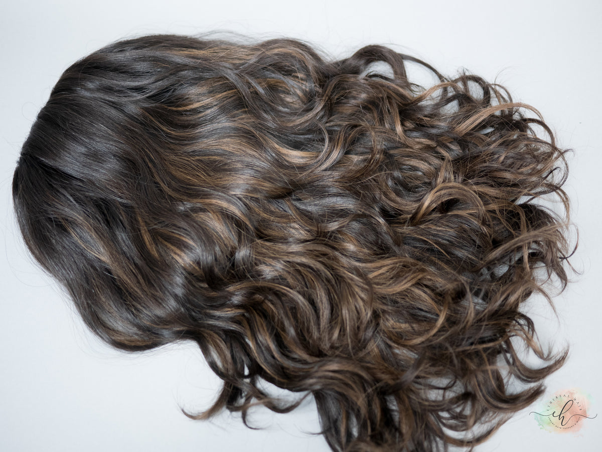 FALL SALE “LARK BALAYAGE" Premium Pony Wig: Sz. L, 21", Curly