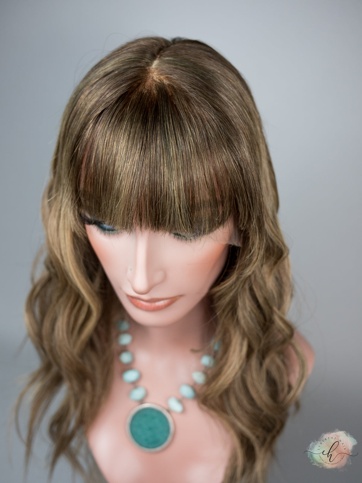 FALL SALE “CARLYNN" Premium Wig: Lace Top, Sz. M, 24", Bangs