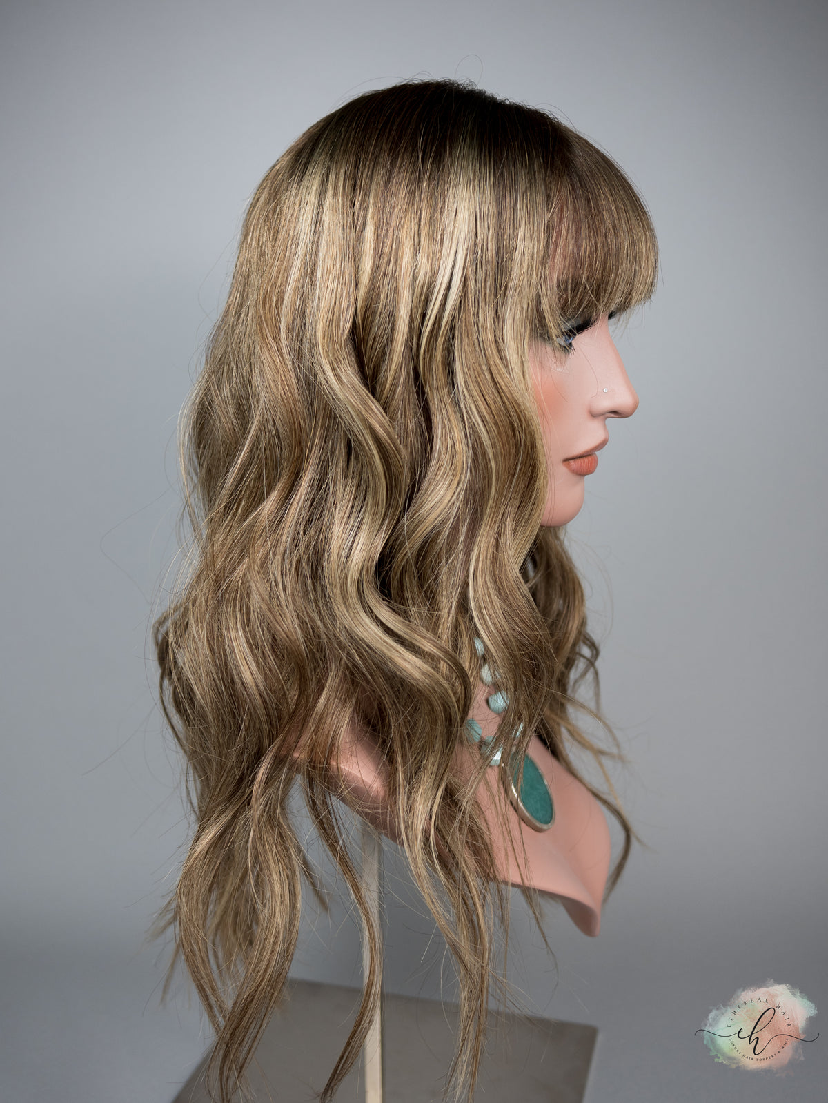 FALL SALE “CARLYNN" Premium Wig: Lace Top, Sz. M, 24", Bangs