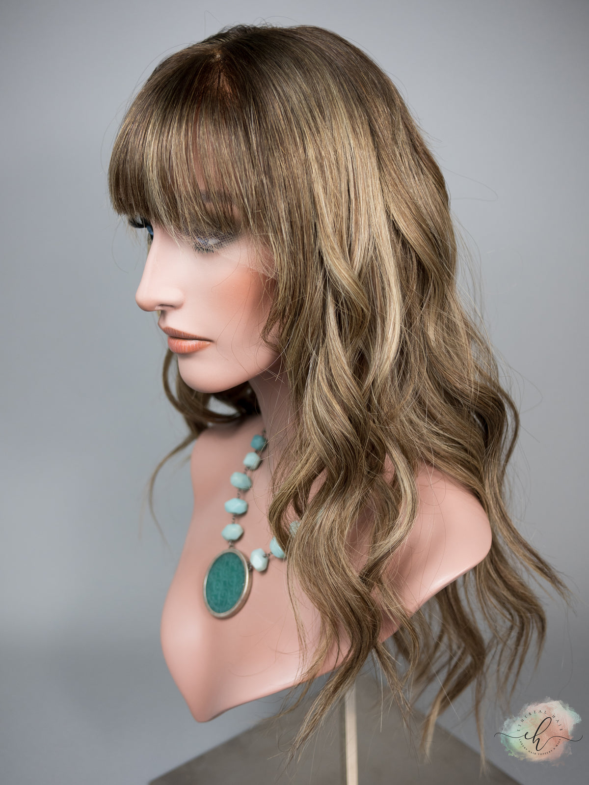 FALL SALE “CARLYNN" Premium Wig: Lace Top, Sz. M, 24", Bangs