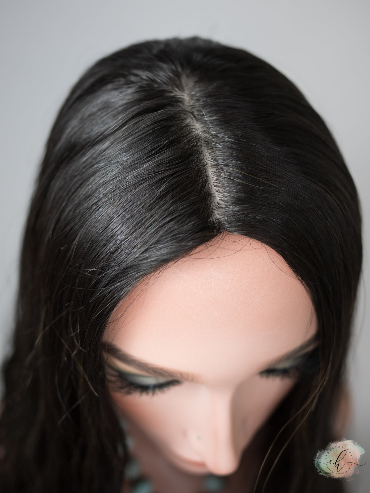 FALL SALE "RAVEN HIGHLIGHT" Premium Topper: Silk Top, 9x9, 22-23", Wavy