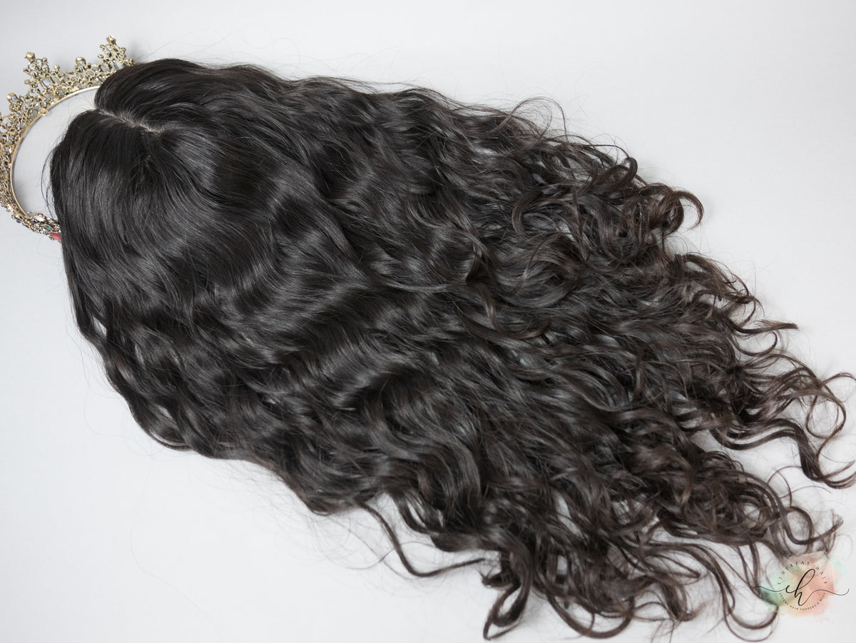 BLACK FRIDAY FINAL SALE "RHIANNON" Premium Topper: Silk Top, 9x9, 22-24", Curly
