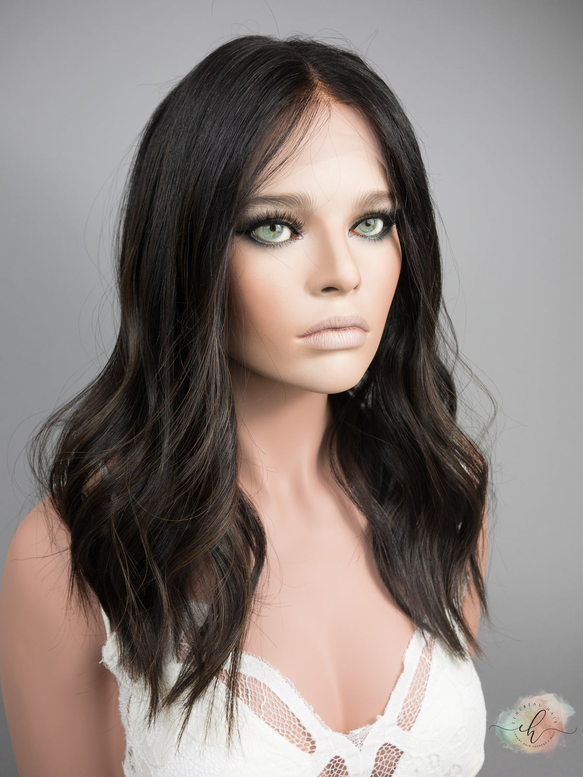 “RAVEN BALAYAGE" Premium Wig: Lace Top, Sz. M, 18"