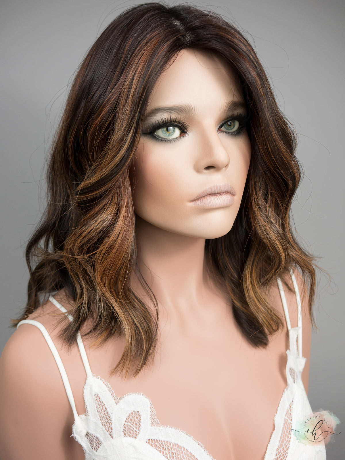 FINAL SALE "PAINT THE TOWN" Exquisite Wig: Silk Top, Sz. M, 16"