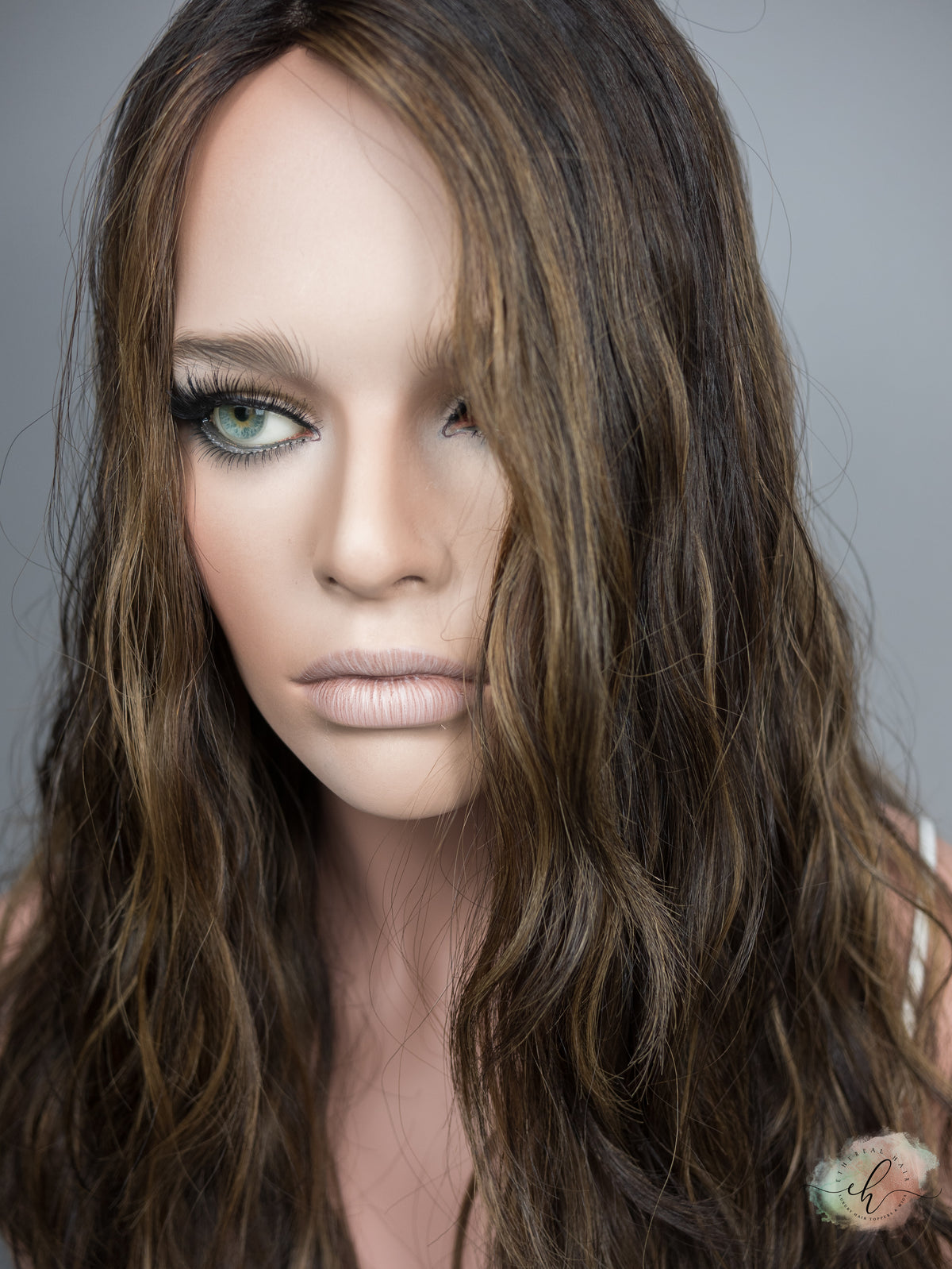 “SHINE WITHIN&quot; Exquisite Topper: Silk Top, 9x9, 21-22&quot;, Wavy