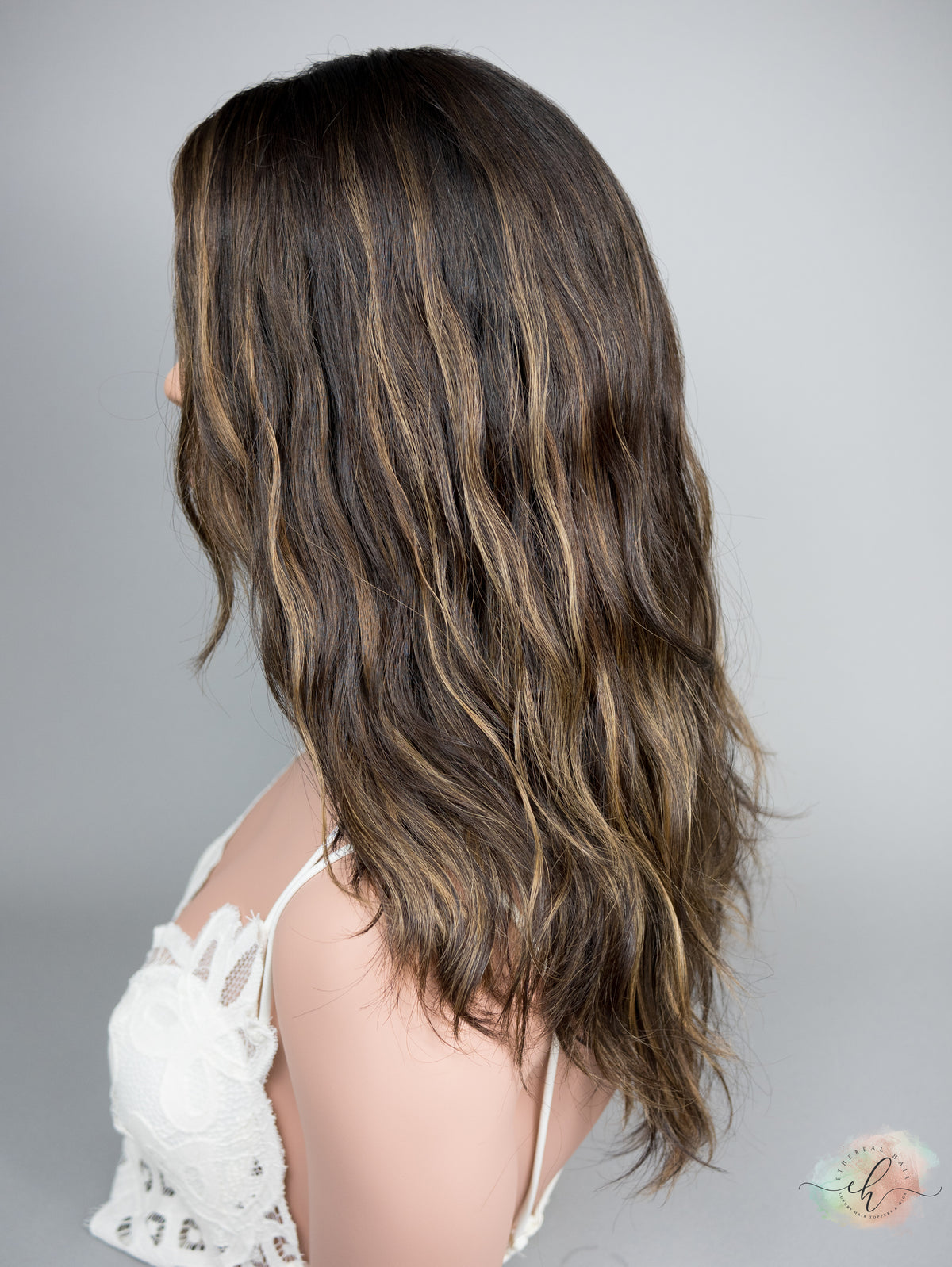 “SHINE WITHIN&quot; Exquisite Topper: Silk Top, 9x9, 21-22&quot;, Wavy