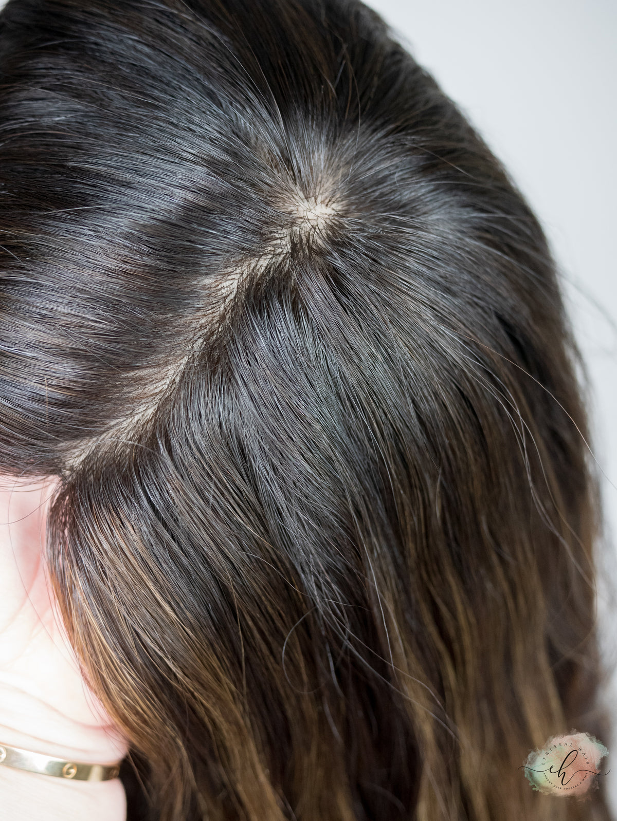 “SHINE WITHIN&quot; Exquisite Topper: Silk Top, 9x9, 21-22&quot;, Wavy