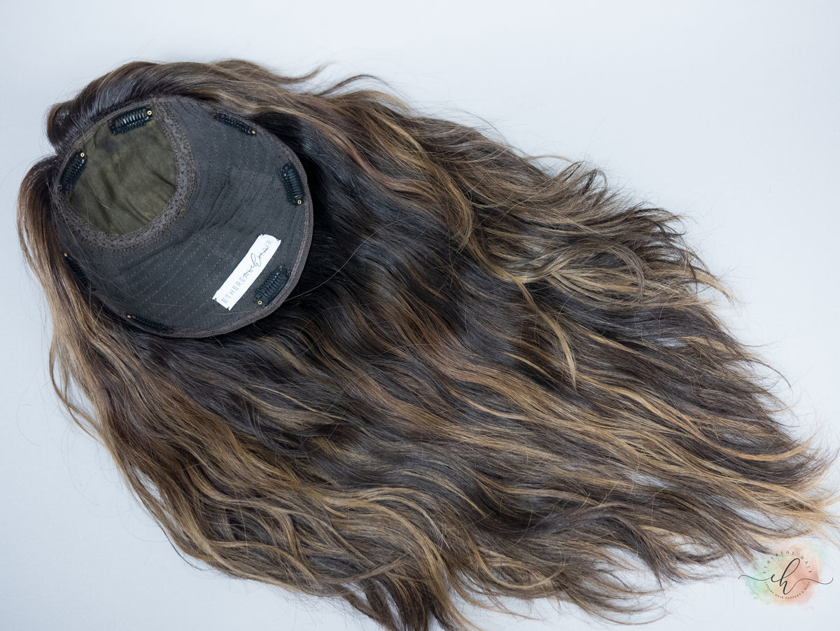 “SHINE WITHIN&quot; Exquisite Topper: Silk Top, 9x9, 21-22&quot;, Wavy