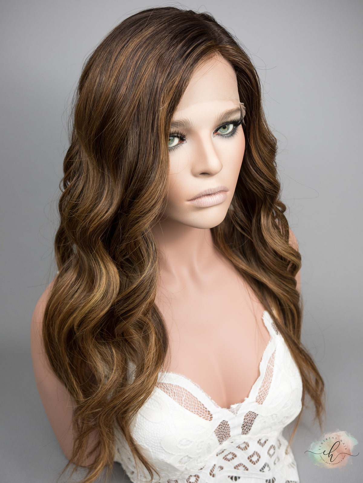 “HAZEL" Premium Wig: Silk Top Lace Front, Sz. M, 27"