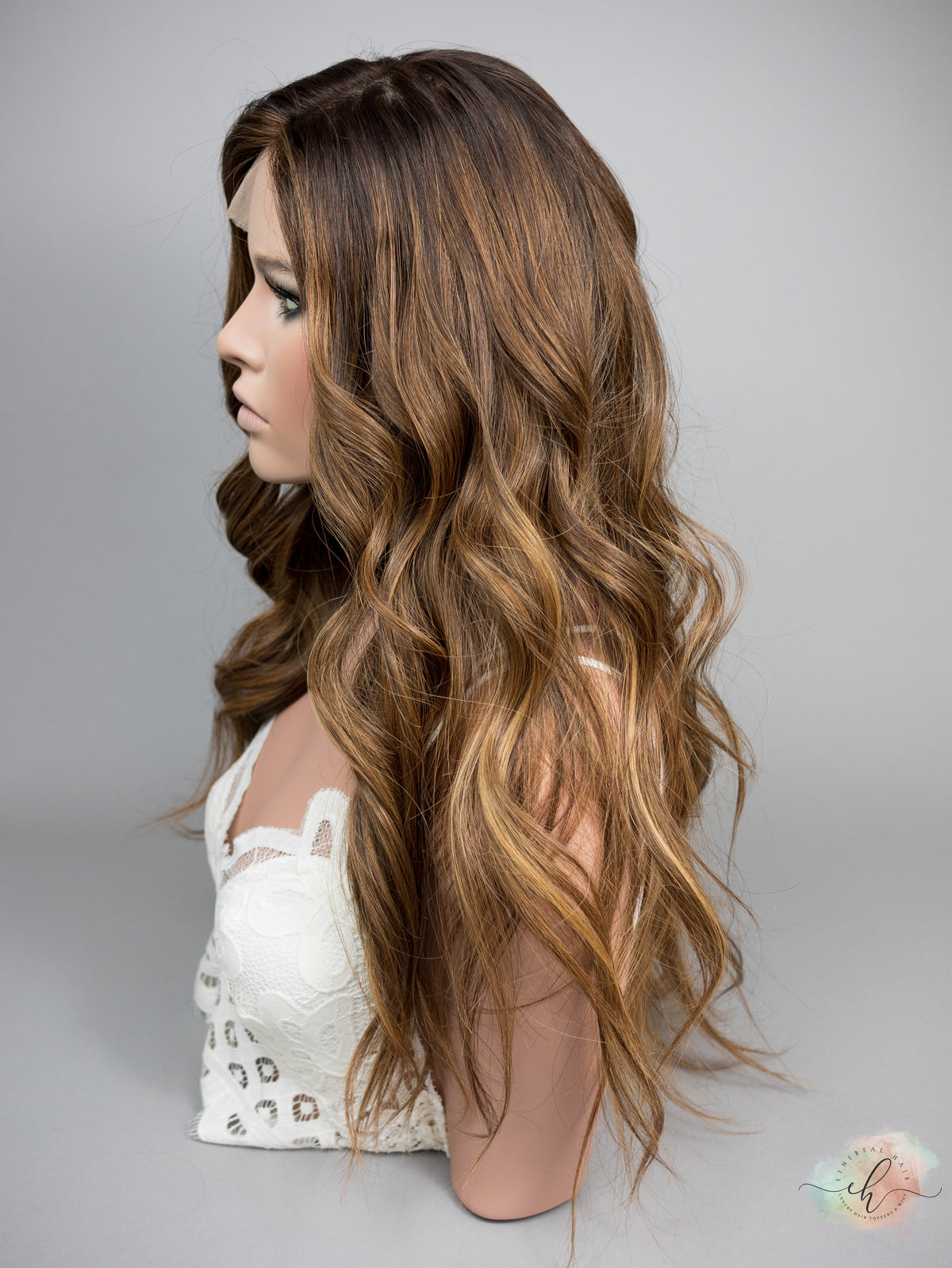 “HAZEL" Premium Wig: Silk Top Lace Front, Sz. M, 27"