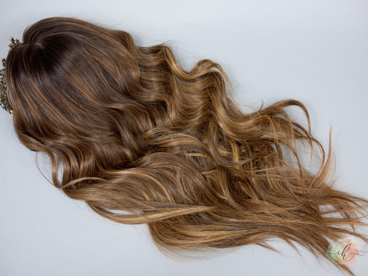 “HAZEL" Premium Wig: Silk Top Lace Front, Sz. M, 27"