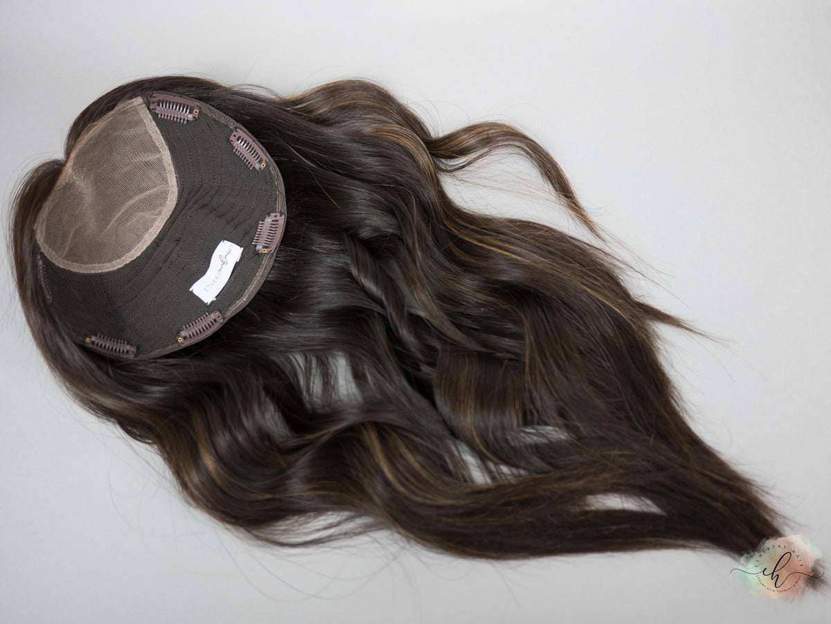 PRE-LOVED “LARK BALAYAGE" Premium Topper: Lace Top, 8x8, 19-20"