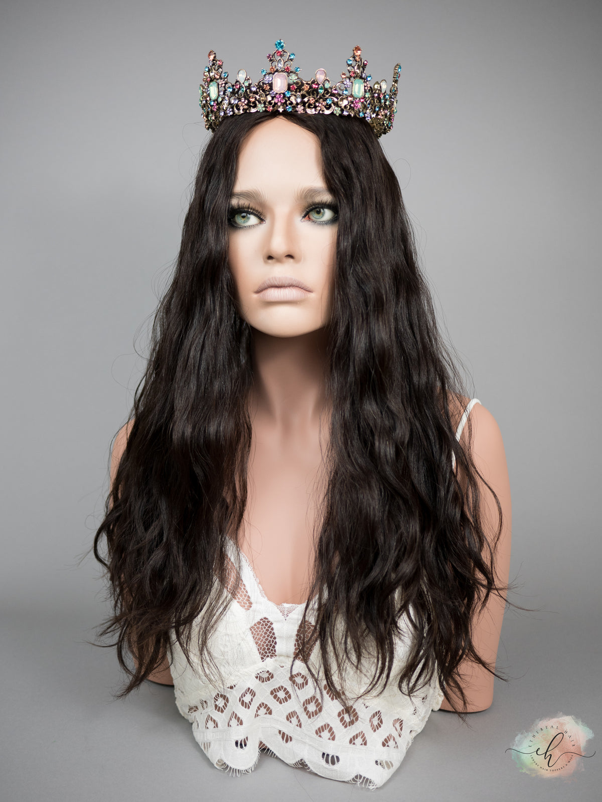 “LARK" Premium Topper: Silk Top, 9x9, 23", Wavy