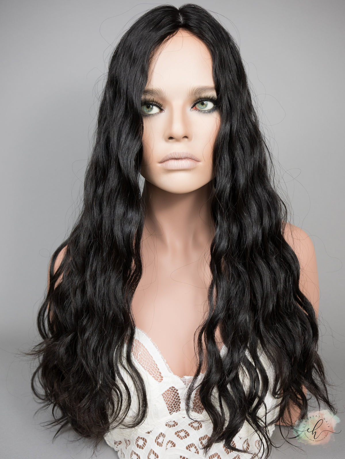 “RAVEN" Premium Topper: Silk Top, 9x9, 24-25", Curly