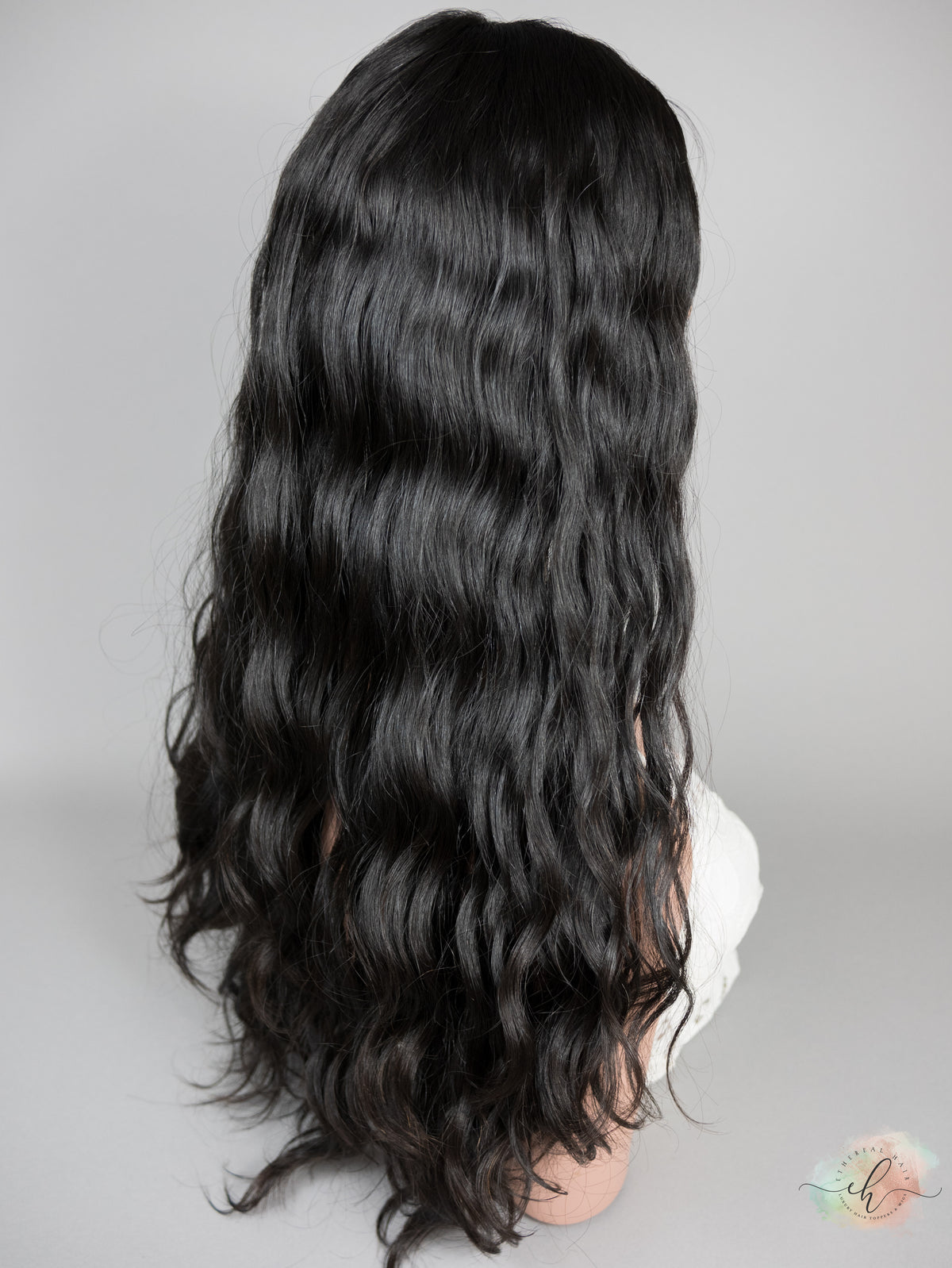 “RAVEN" Premium Topper: Silk Top, 9x9, 24-25", Curly