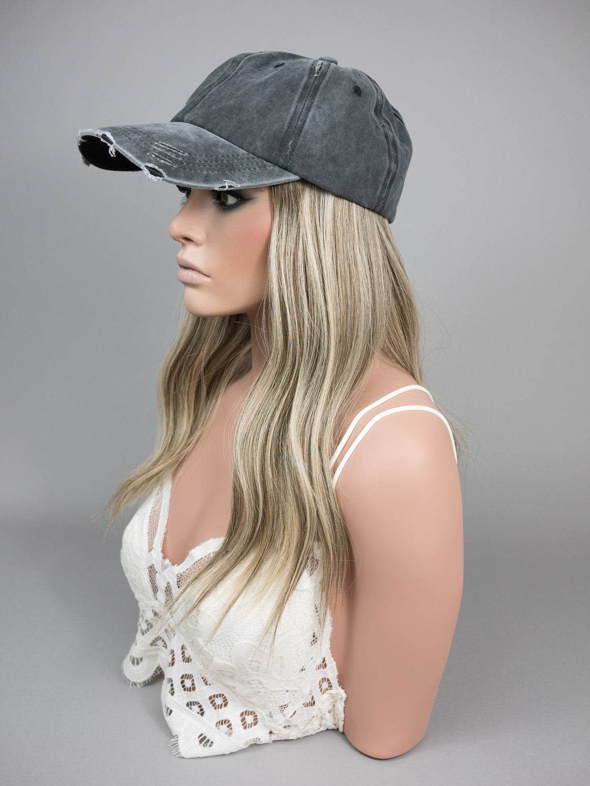 “MEL" Premium HAT FALL Wig: Sz. M, 20"