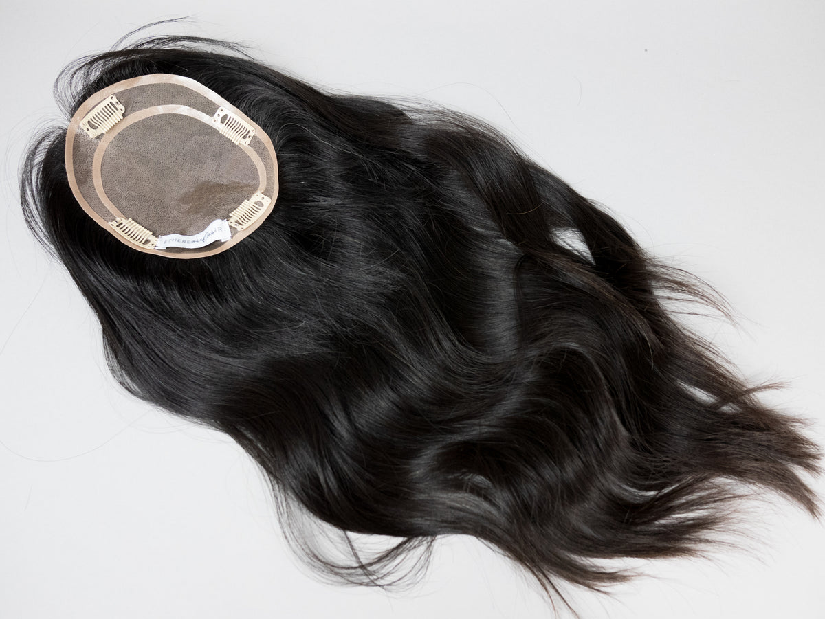 “RAVEN" Premium Topper: Fully Handtied MONO, 5x6, 19"