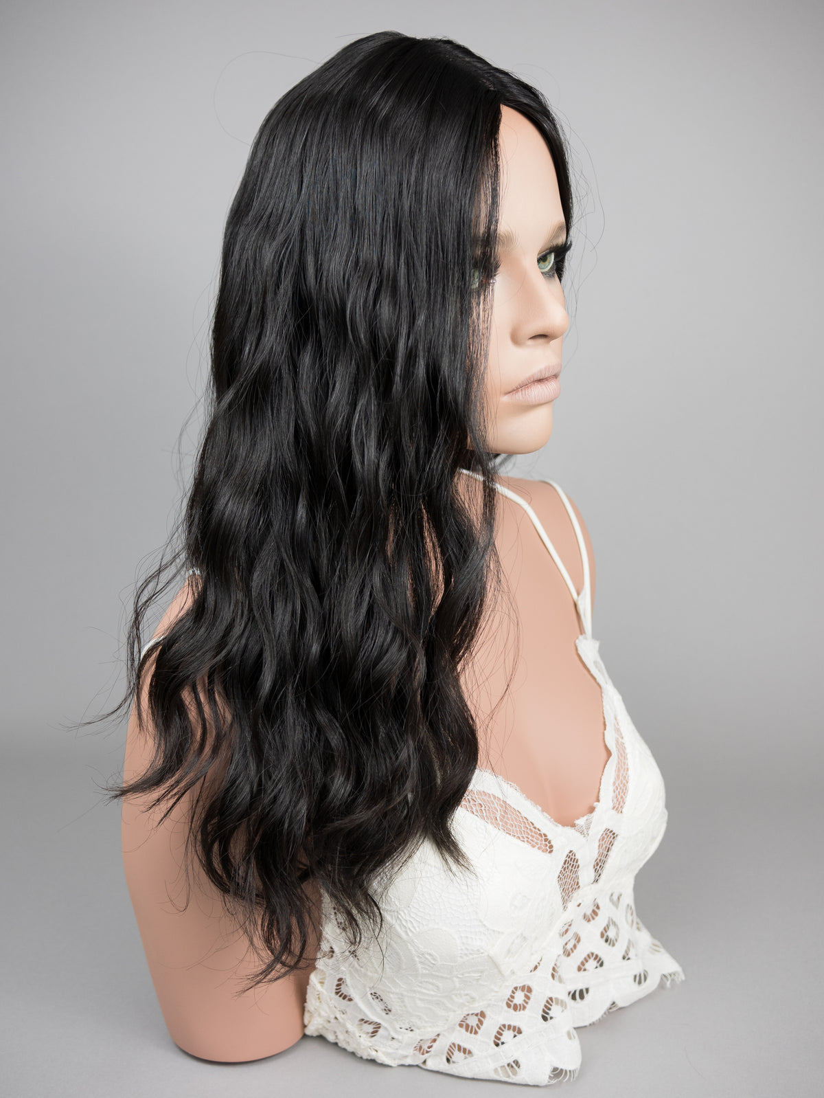 “RAVEN" Premium Topper: Silk Top, 9x9, 21-22", Curly