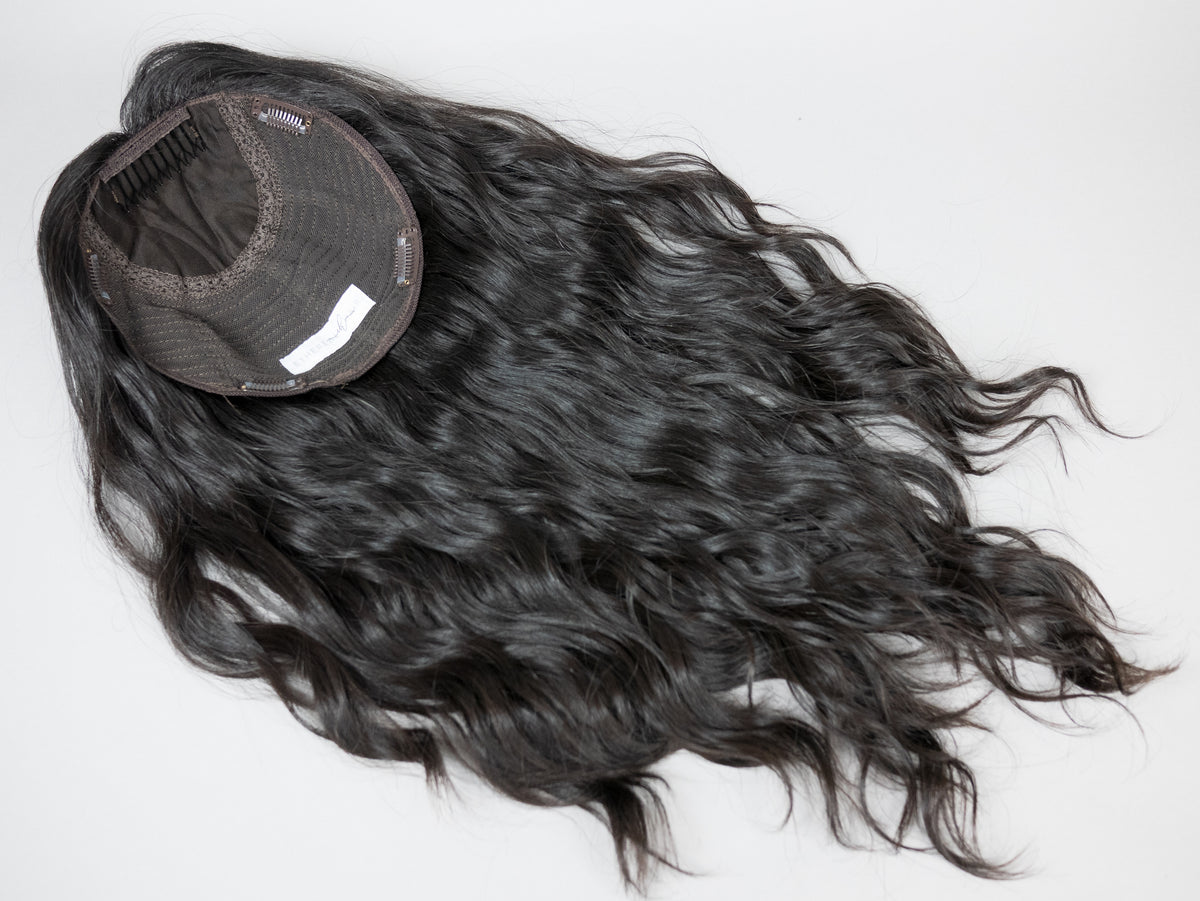 “RAVEN" Premium Topper: Silk Top, 9x9, 21-22", Curly