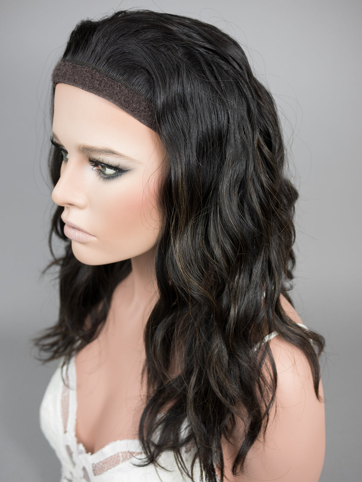 “RAVEN BALAYAGE" Premium Pony Wig: Sz. M, 20-21", Curly