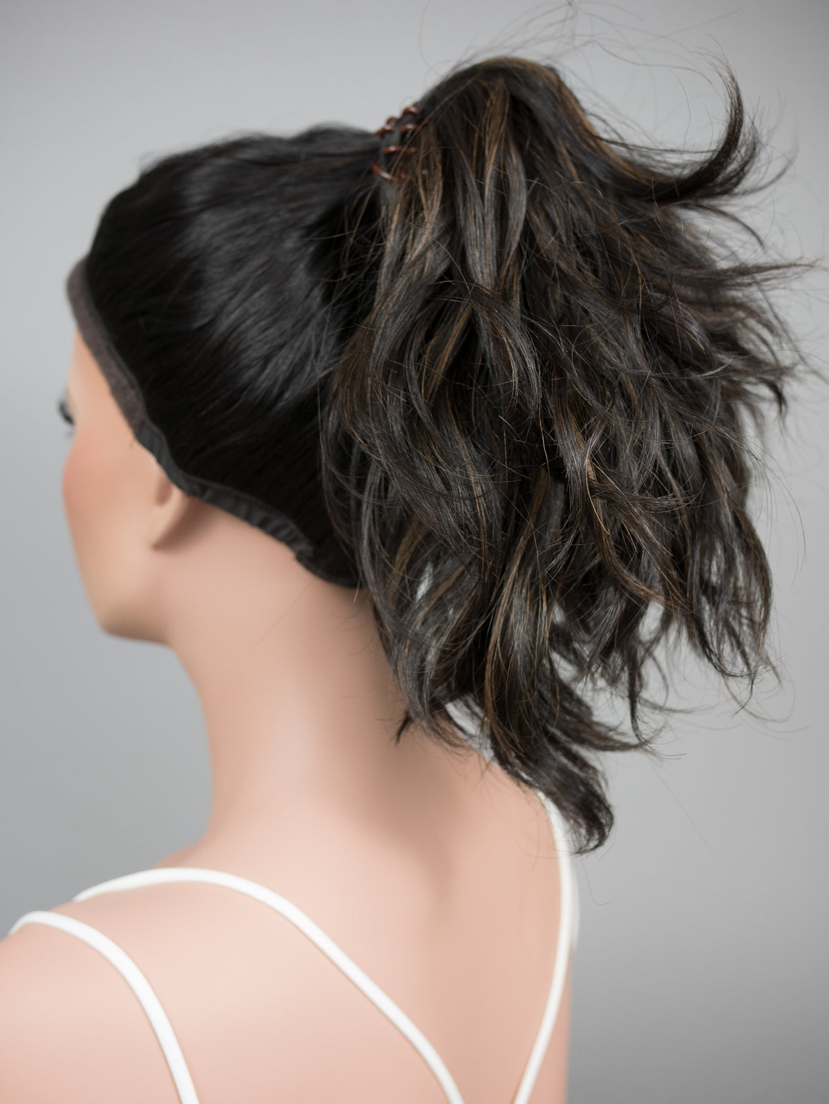 “RAVEN BALAYAGE" Premium Pony Wig: Sz. M, 20-21", Curly