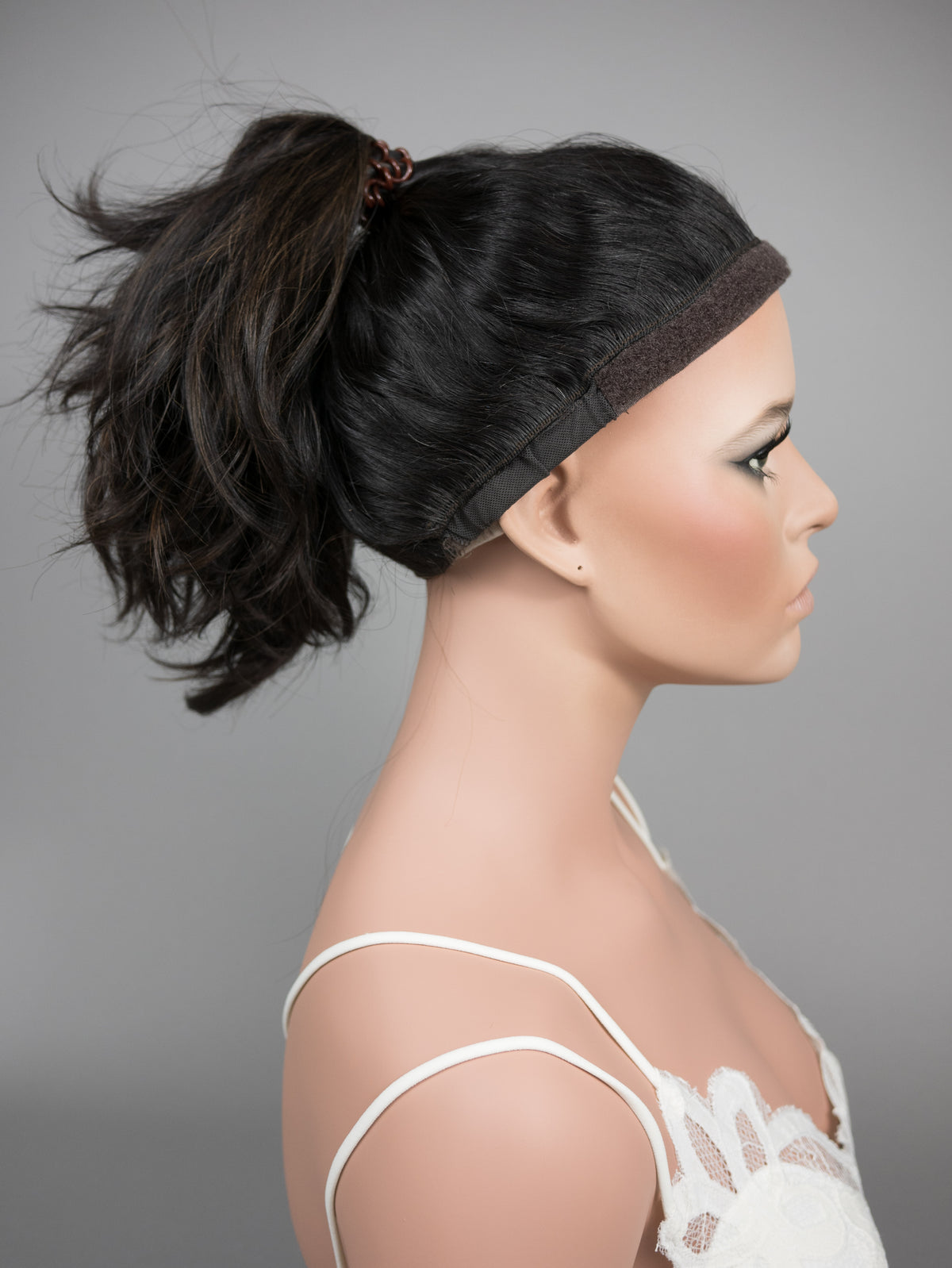 “RAVEN BALAYAGE" Premium Pony Wig: Sz. M, 20-21", Curly