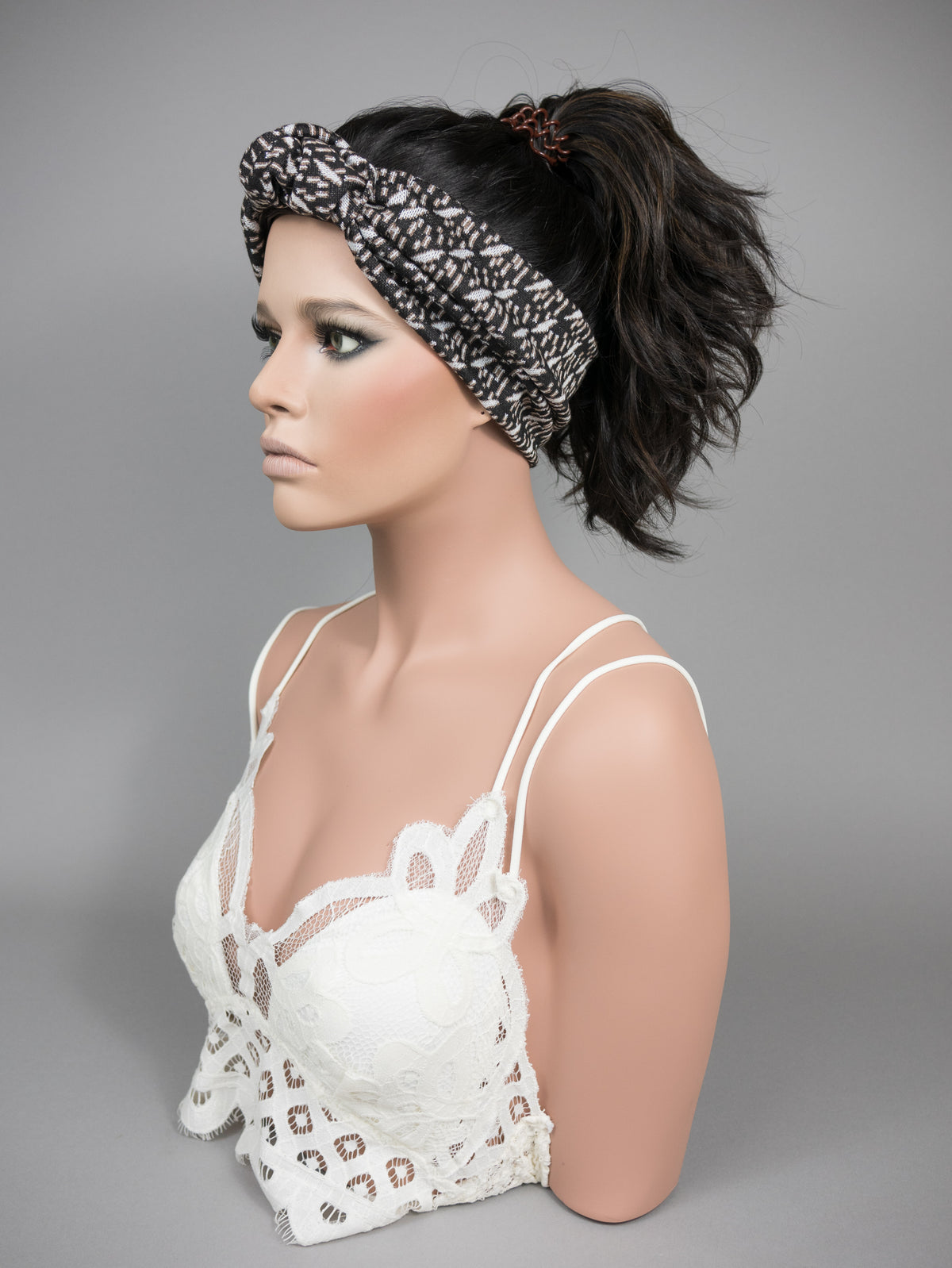 “RAVEN BALAYAGE" Premium Pony Wig: Sz. M, 20-21", Curly