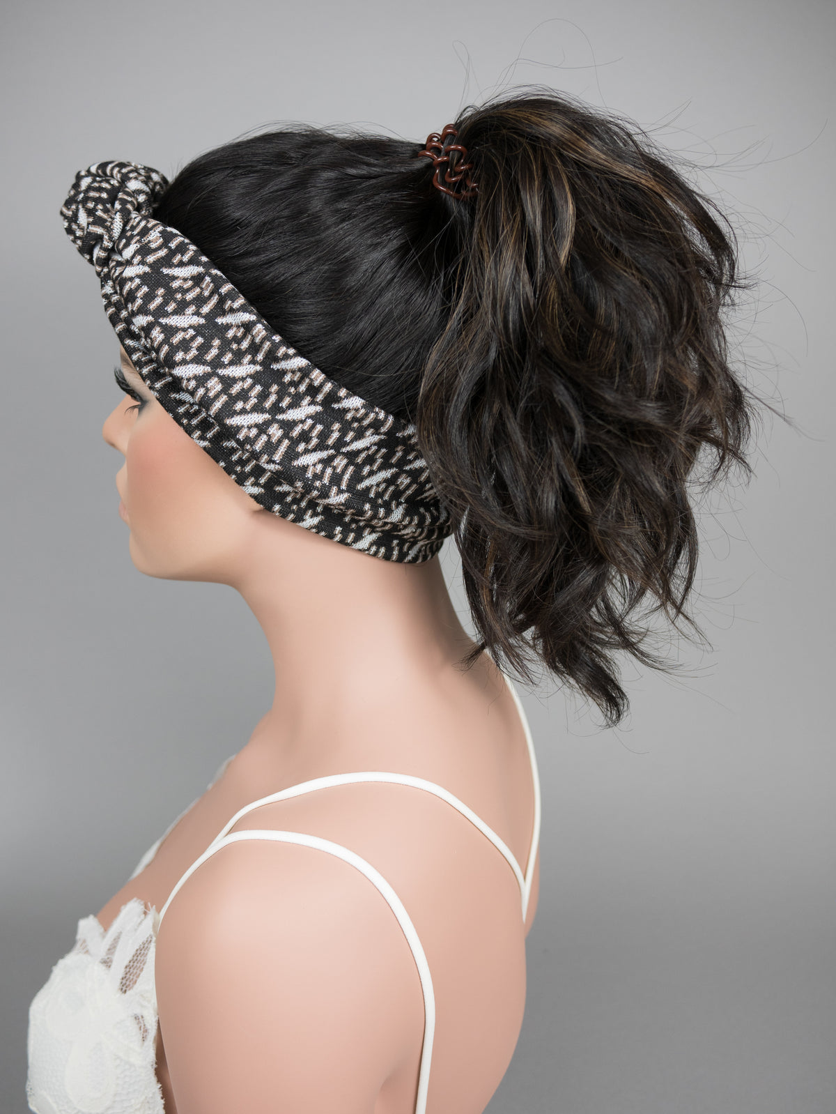 “RAVEN BALAYAGE" Premium Pony Wig: Sz. M, 20-21", Curly