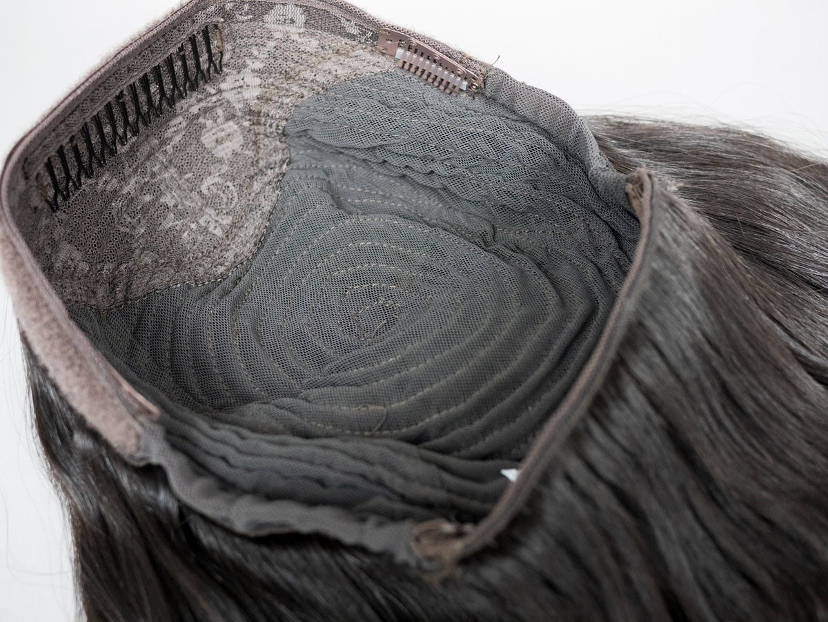 “RAVEN BALAYAGE" Premium Pony Wig: Sz. M, 20-21", Curly