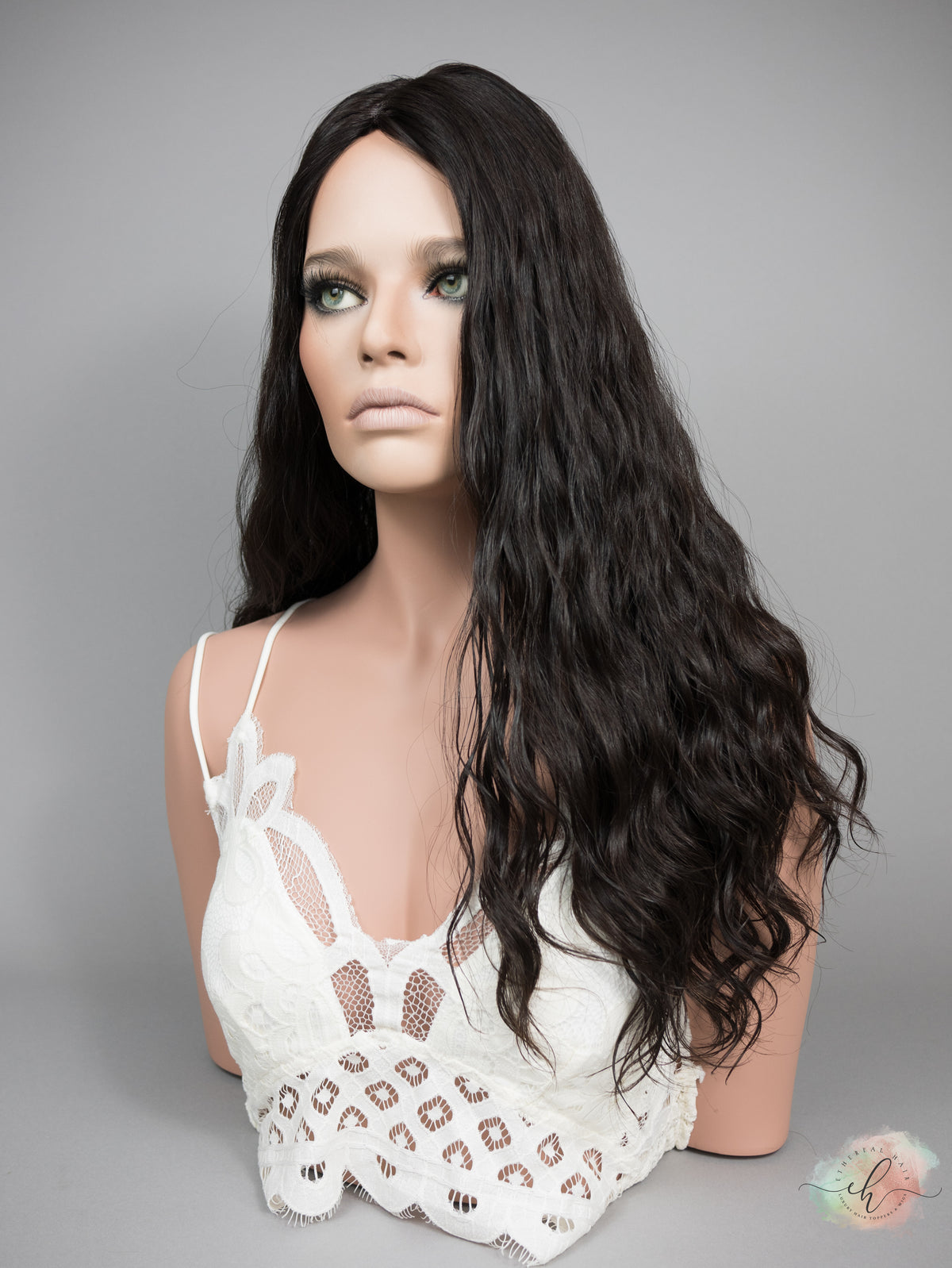 “RHIANNON&quot; Premium Topper: Silk Top, 9x9, 23-24&quot;, Curly