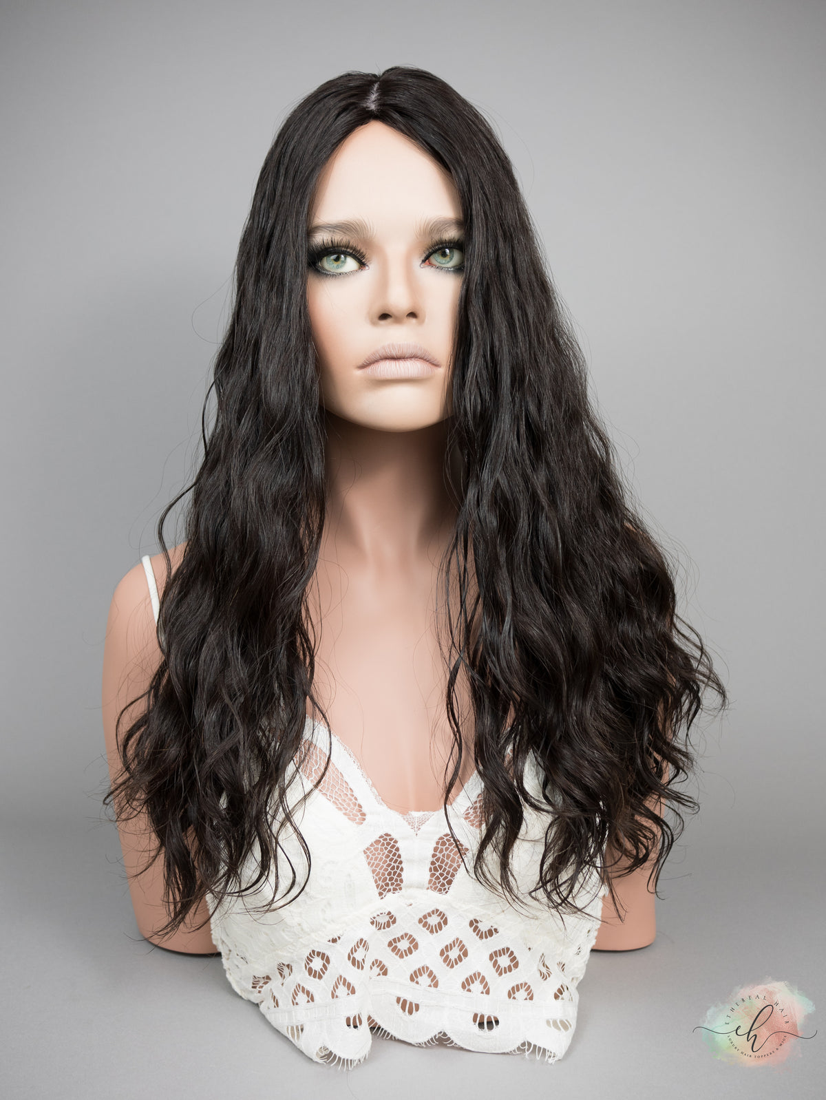 “RHIANNON&quot; Premium Topper: Silk Top, 9x9, 23-24&quot;, Curly