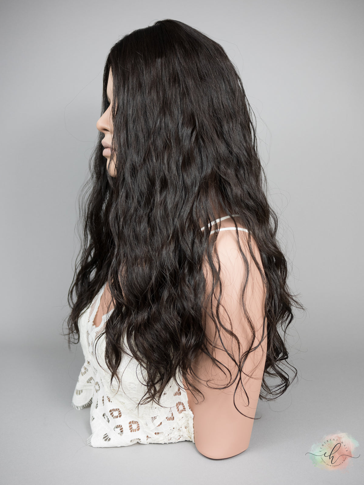 “RHIANNON&quot; Premium Topper: Silk Top, 9x9, 23-24&quot;, Curly