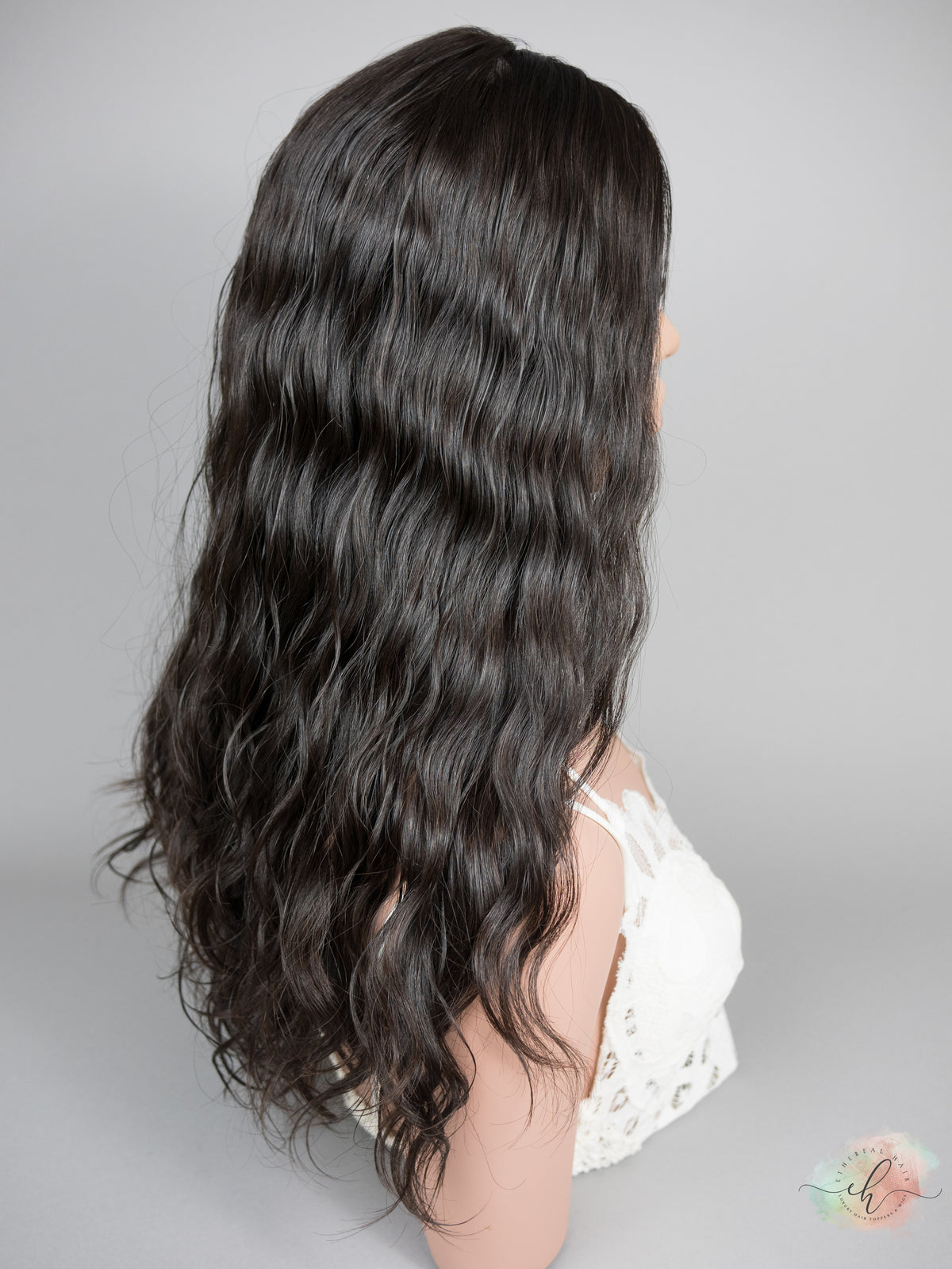 “RHIANNON&quot; Premium Topper: Silk Top, 9x9, 23-24&quot;, Curly