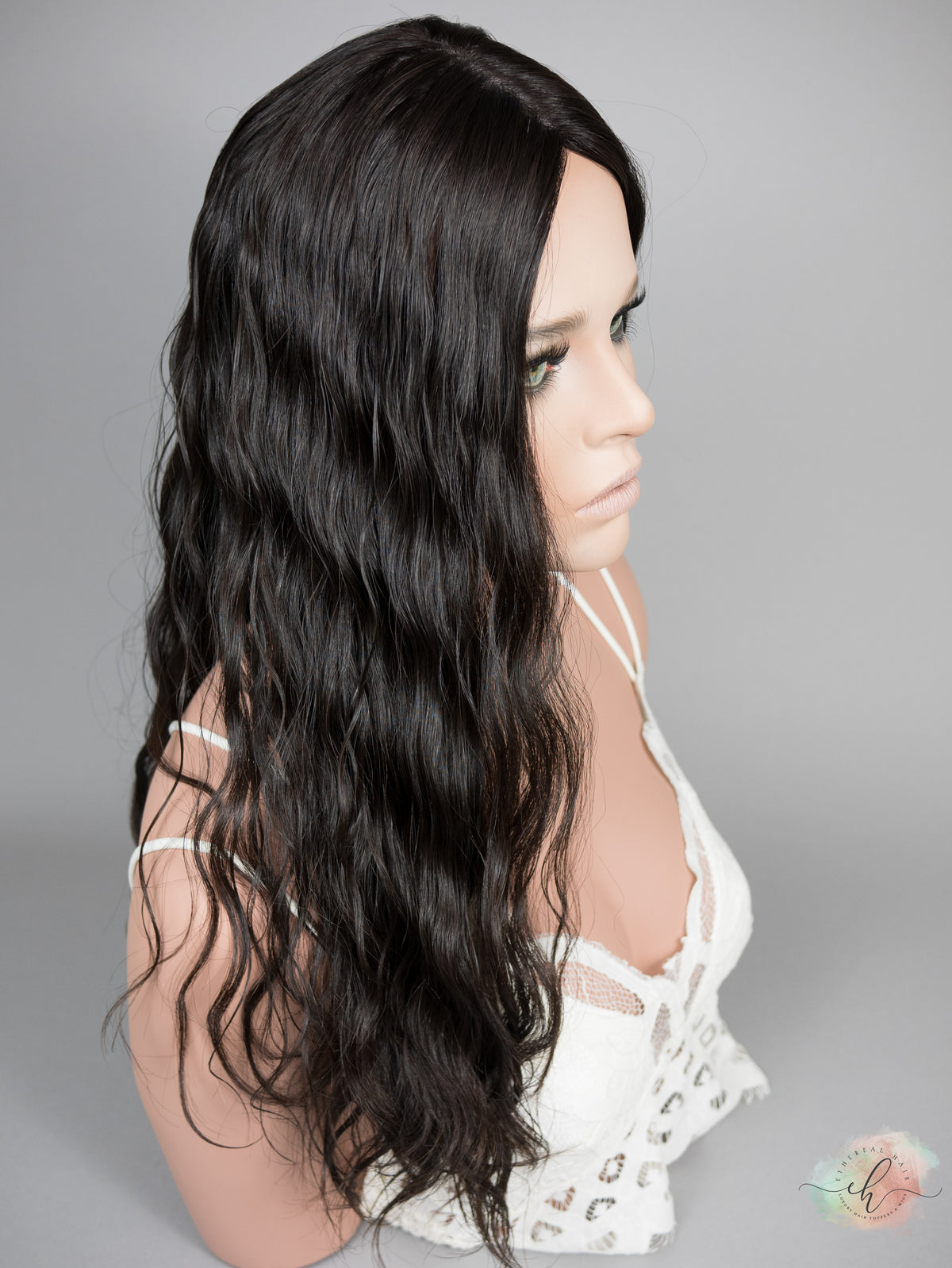 “RHIANNON&quot; Premium Topper: Silk Top, 9x9, 23-24&quot;, Curly