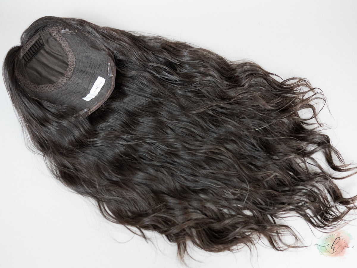 “RHIANNON&quot; Premium Topper: Silk Top, 9x9, 23-24&quot;, Curly