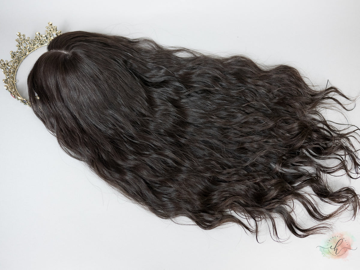 “RHIANNON&quot; Premium Topper: Silk Top, 9x9, 23-24&quot;, Curly