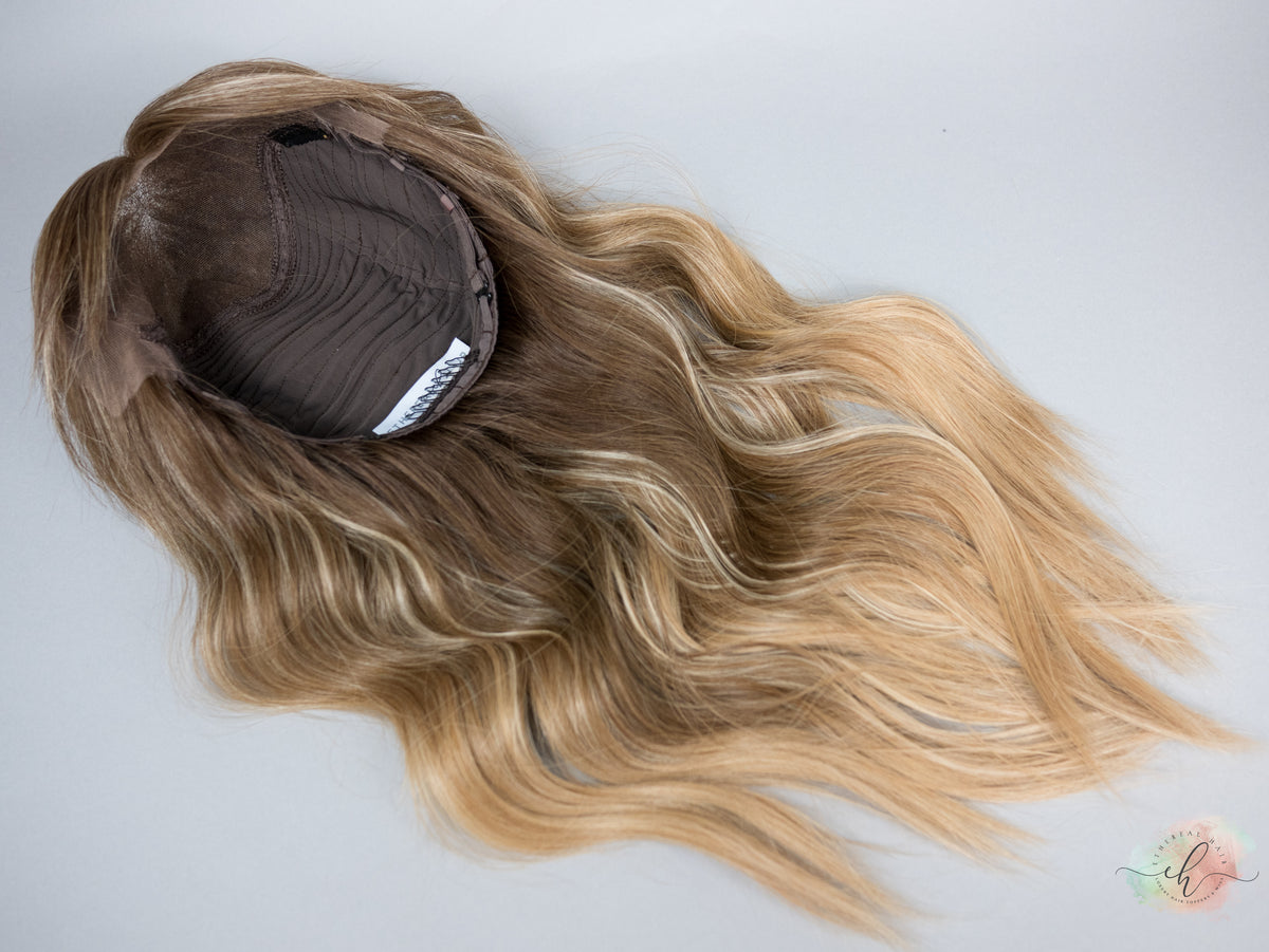 “MARABELL" Premium Wig: Lace Top, Sz. M, 24", Curtain Bangs