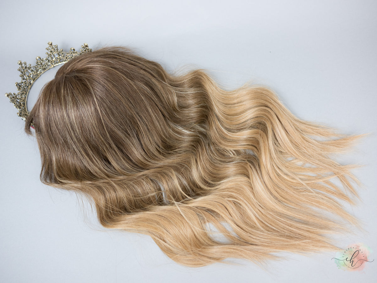 “MARABELL" Premium Wig: Lace Top, Sz. M, 24", Curtain Bangs