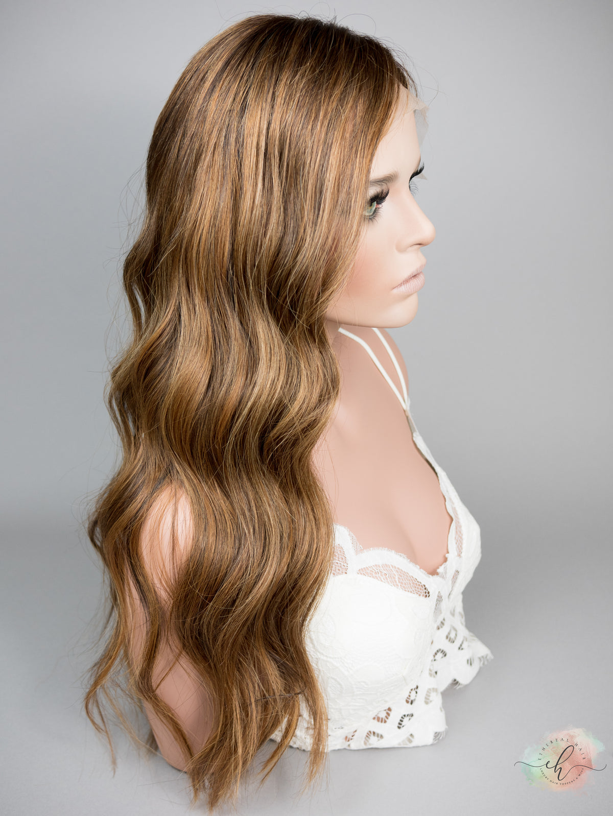 “HAZEL" Premium Wig: Lace Top, Sz. L, 28"