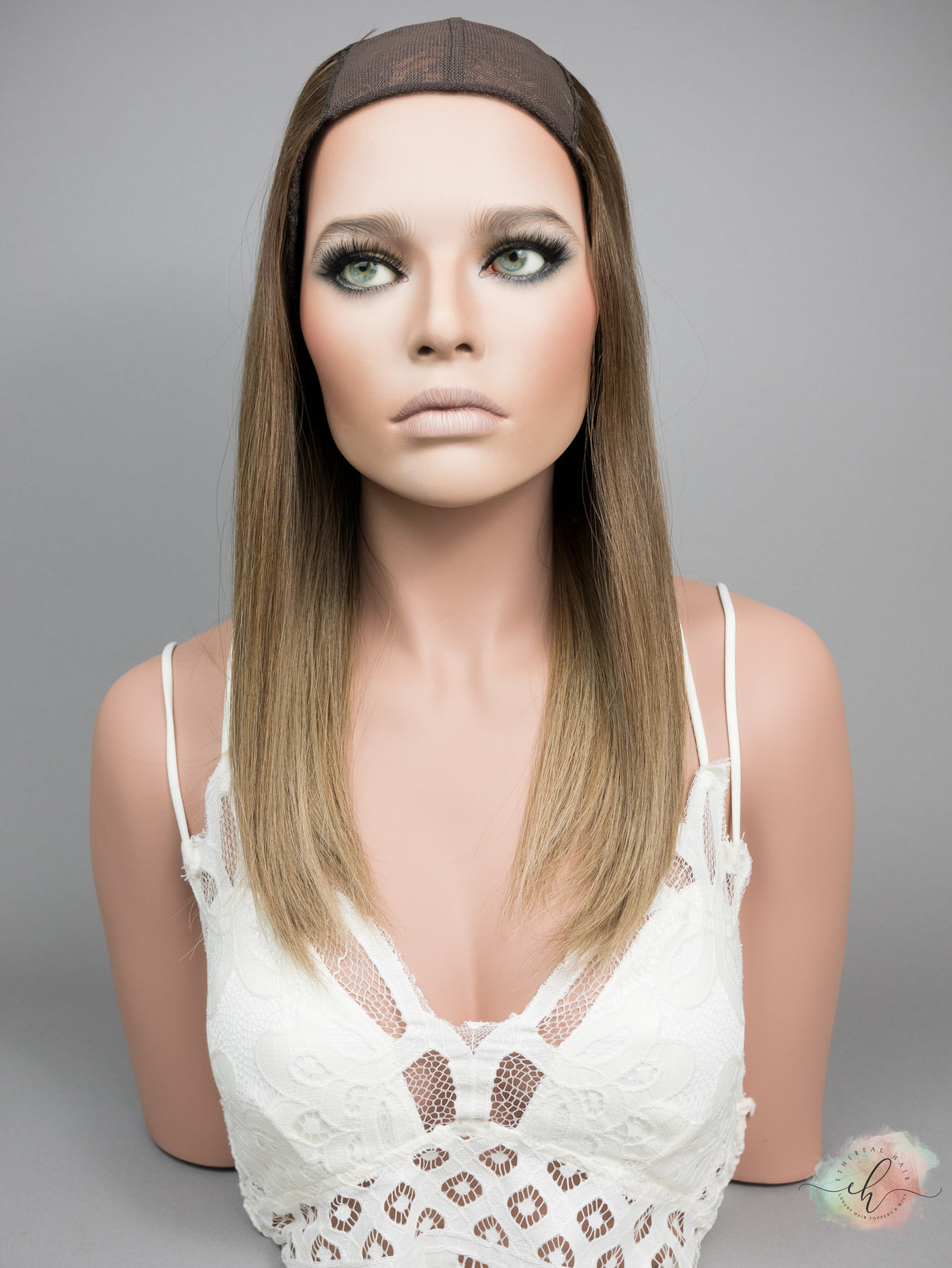 FINAL SALE “ALICIA" Premium HAT FALL Wig: Sz. M, 19-20"