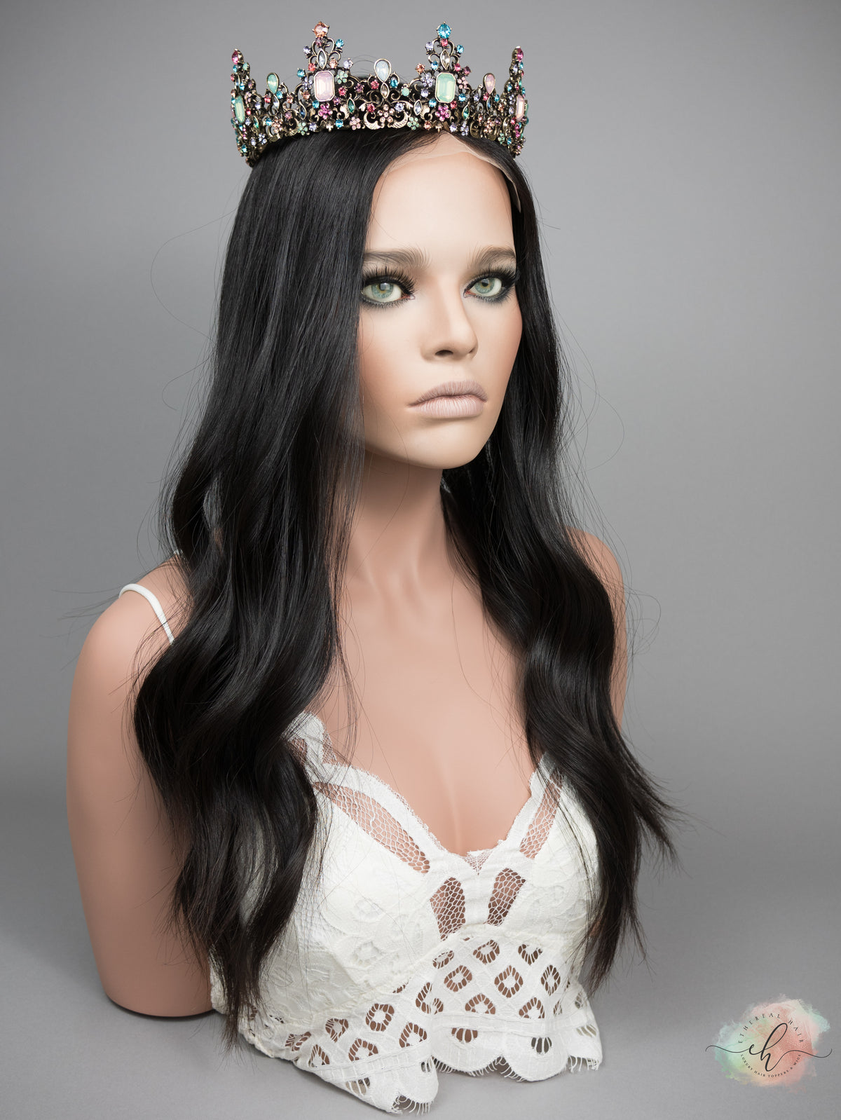 “RAVEN" Premium Topper: Lace Top, 9x9, 24-25"