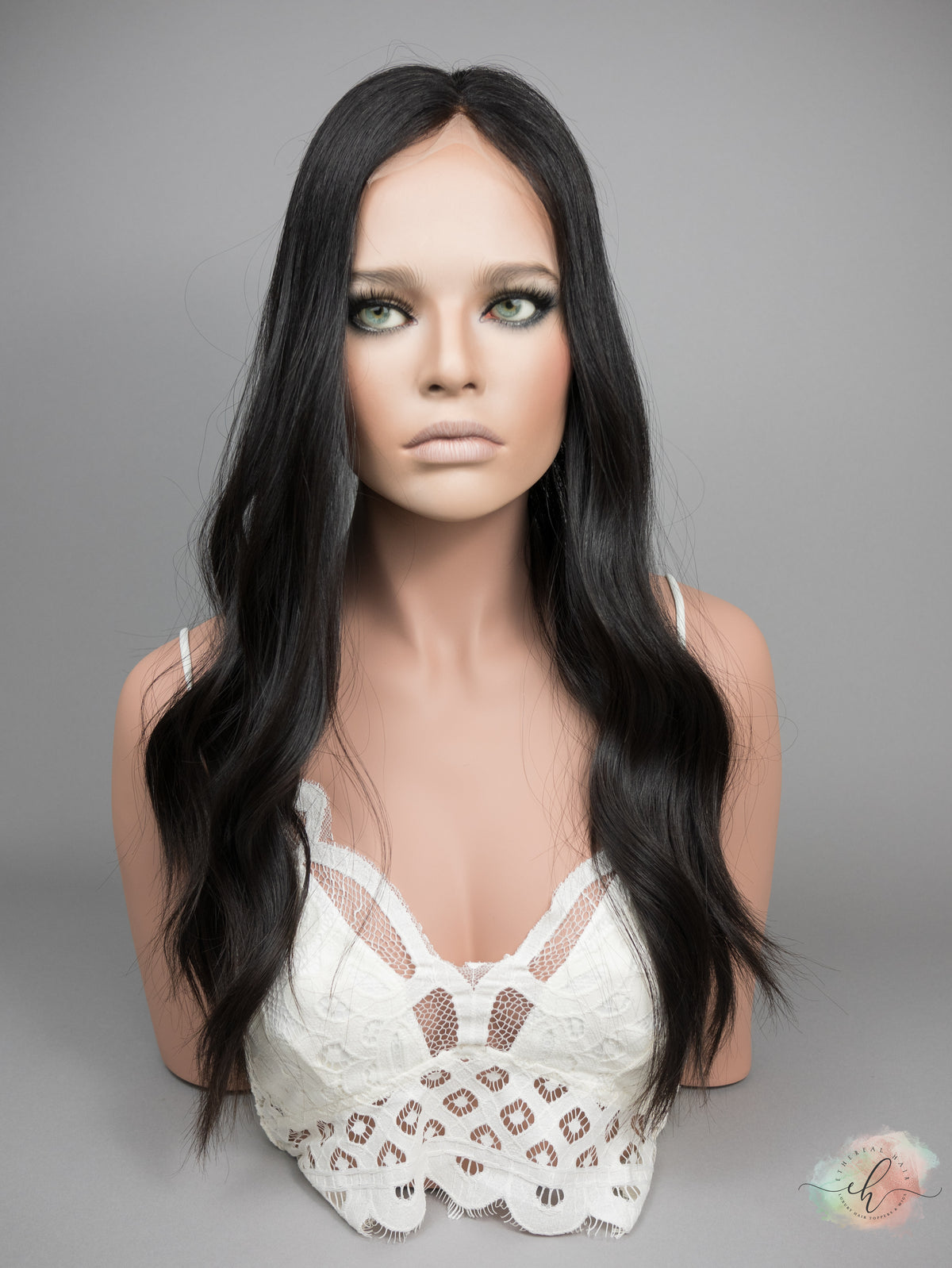 “RAVEN" Premium Topper: Lace Top, 9x9, 24-25"