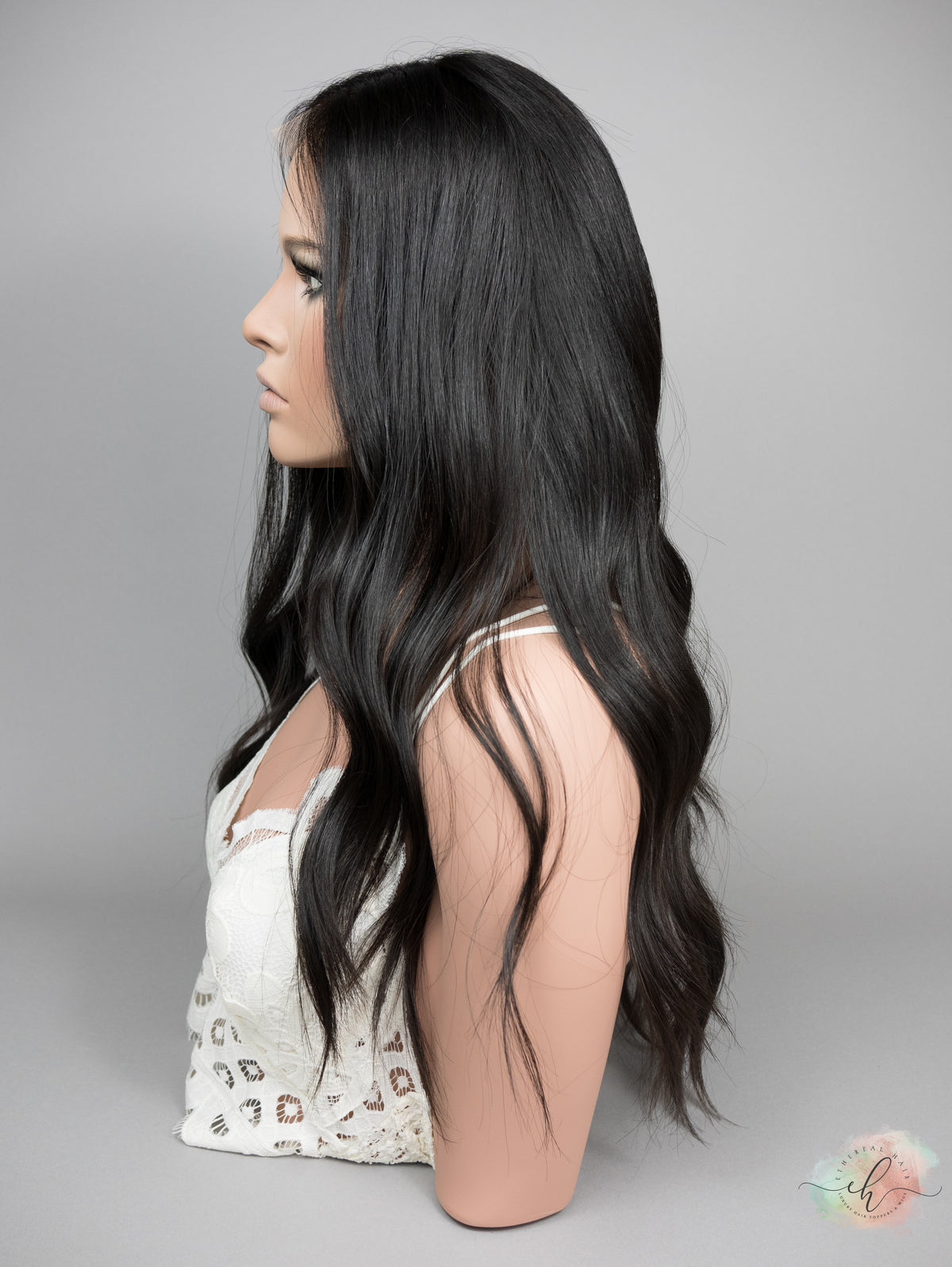 “RAVEN" Premium Topper: Lace Top, 9x9, 24-25"