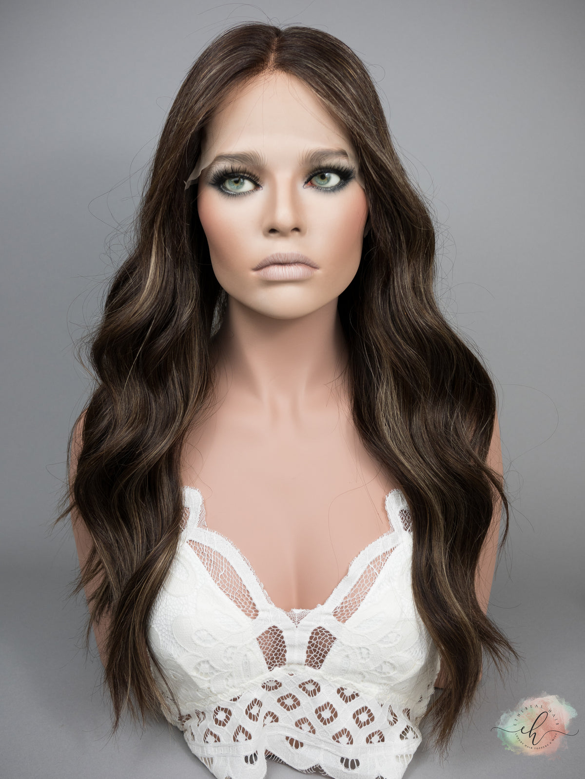 “DEIDRA" Premium Wig: Lace Top, Sz. M, 26"